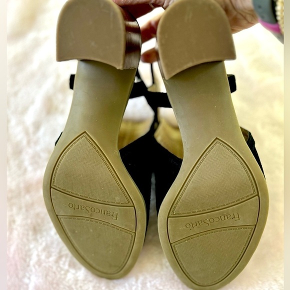 Franco Sarto Harlet2 Black Size 9 Slingbacks Suede Leather Block Heels NWOT - Picture 6 of 11